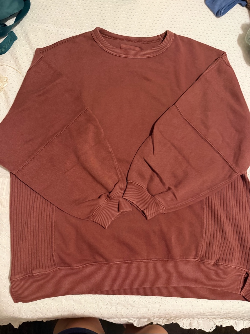 Aerie Tres Chic Sweatshirt | Rust - Picture 2 of 2